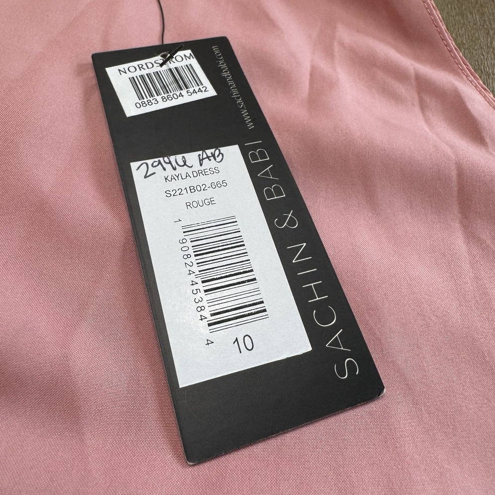 Sachin & Babi Kayla Gown Size 10 Halter Neck Tie Formal Flowy Gown‎ Rouge Pink - Picture 9 of 13